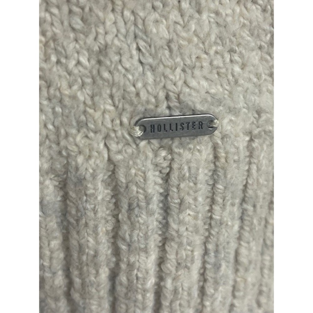 Hollister Sweater Womens S Beige Cardigan Open Front Y2K Fuzzy Cozy Casual - Picture 4 of 9